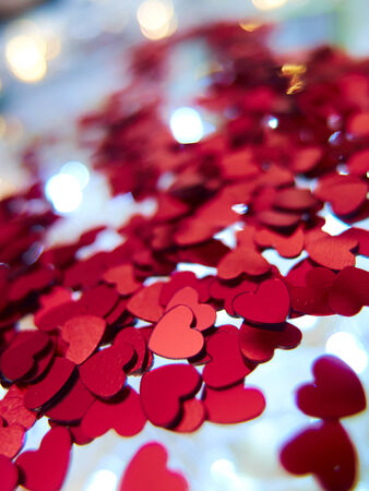 hearts confettiの写真素材