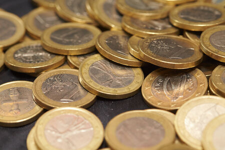 coins and credit cardsの写真素材