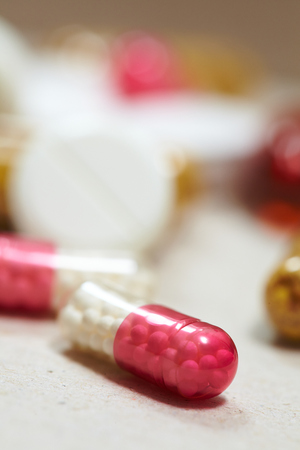 macro shots of tablets and capsulesの写真素材
