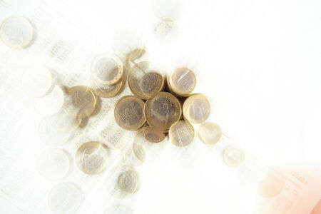 coins on the documentの写真素材