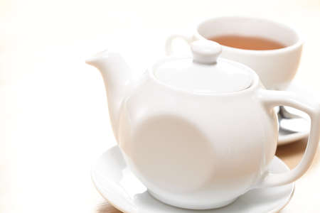 teapot with teaの写真素材