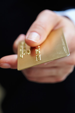 credit card in the handの写真素材