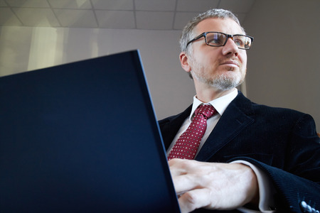 businessman with laptopの写真素材