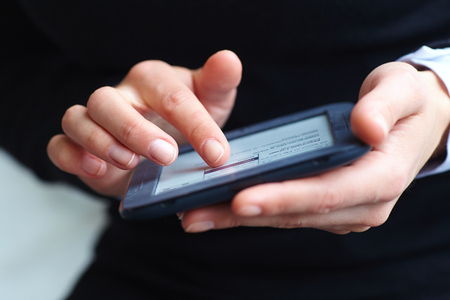 woman with pc tablet