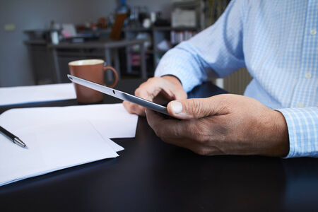 businessmen with digital tabletの写真素材