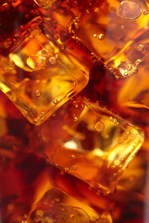 cola with ice cubesの写真素材