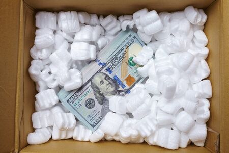 money in the boxの写真素材