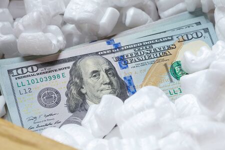 money in the boxの写真素材