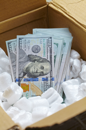 money in the boxの写真素材