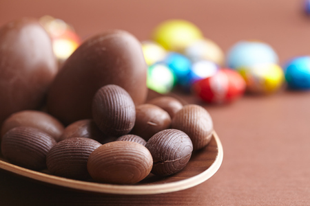 Chocolate Easter eggsの写真素材