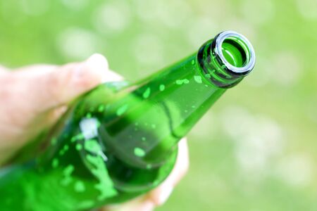 hand with beerの写真素材