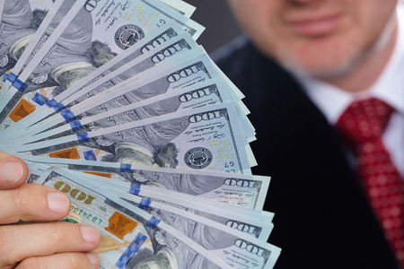 businessman with moneyの写真素材