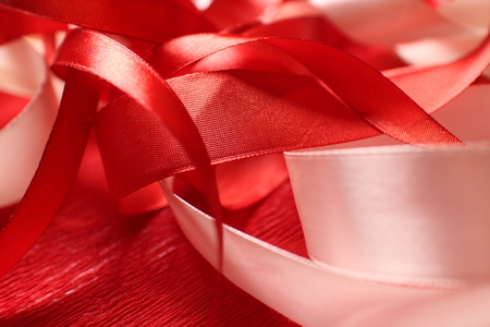 ribbons on the redの写真素材