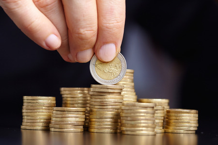 businessman with coins