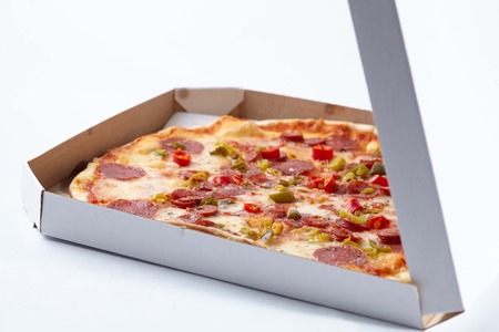 pizza in the boxの写真素材