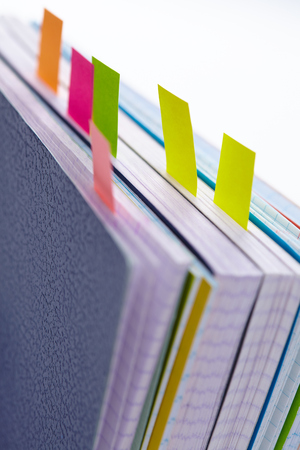 Business diary with a colored tabsの写真素材