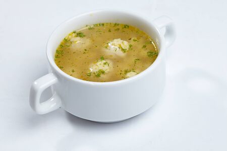 soup with meatballsの写真素材