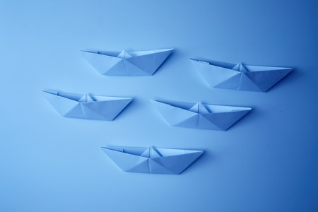 paper boatsの写真素材