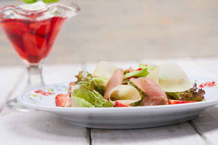 salad with strawberriesの写真素材