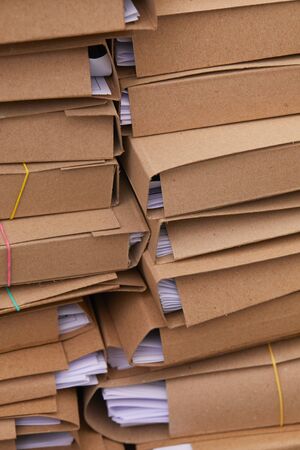 Stacks of paper filesの写真素材