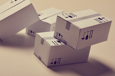 delivery packaging boxesの写真素材