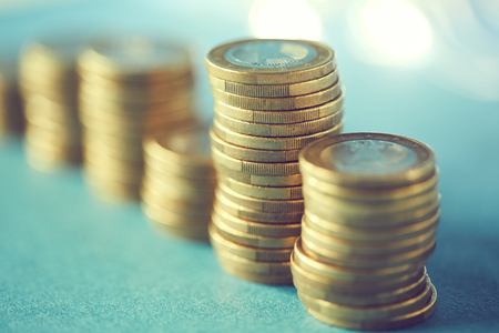 stacks of golden coins (euros)