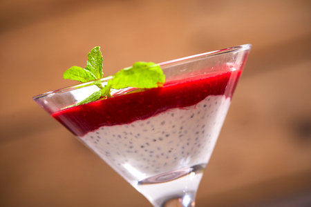 dessert with chia seedsの写真素材