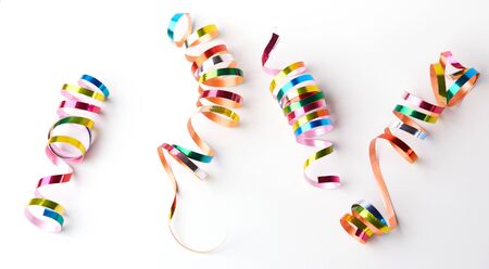 holiday ribbons on whiteの写真素材