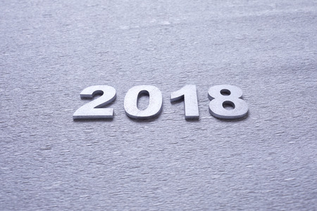silver numbers forming the number 2018の写真素材