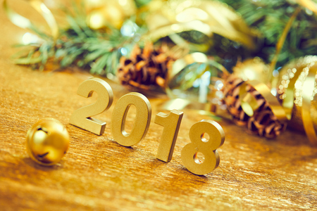 Christmas card. New 2018 Year.