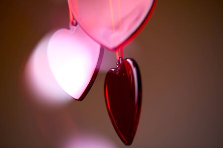 red hearts on the stringの写真素材