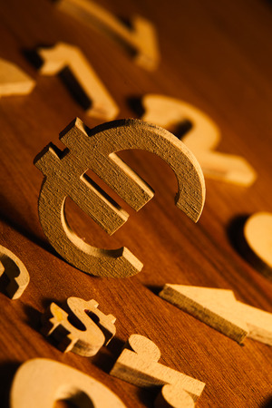Set of numbers and currency symbolsの写真素材
