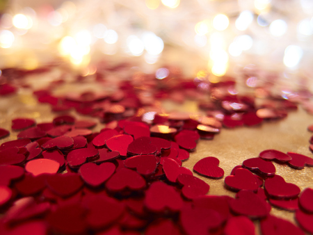 hearts confettiの写真素材