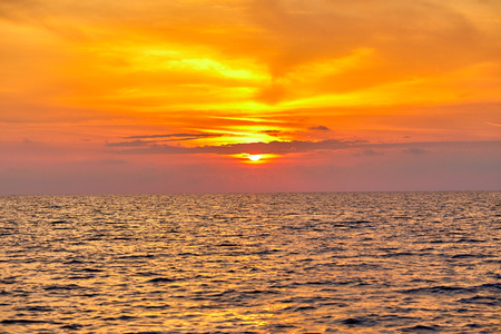 sunset over seaの写真素材