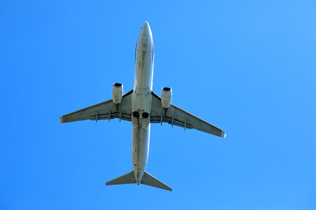 airplane in the skyの写真素材