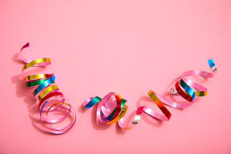 Holiday ribbons and confettiの写真素材