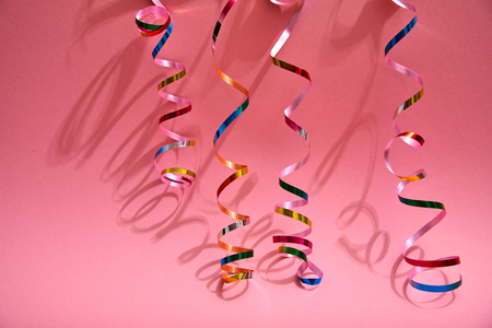 Holiday ribbons and confettiの写真素材