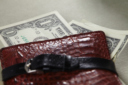 wallet with moneyの写真素材