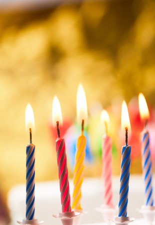 birthday candles with lightsの写真素材