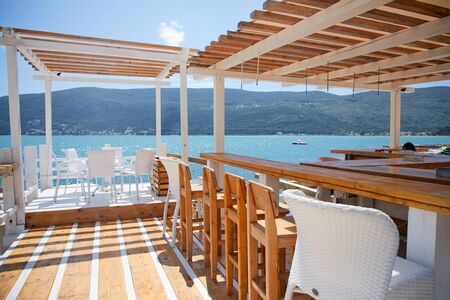 luxury restaurant terrace near sea