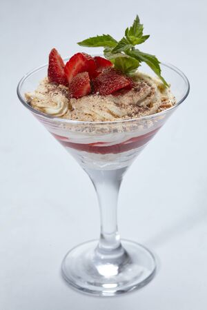dessert with strawberriesの写真素材