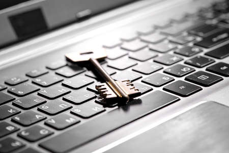 key on the computer keyboardの写真素材