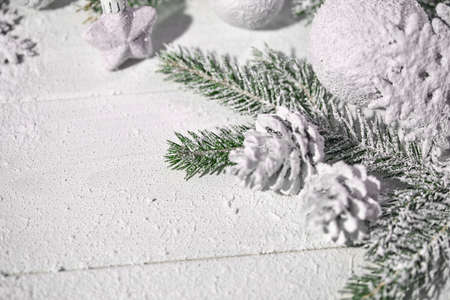 Christmas decoration with balls and cones