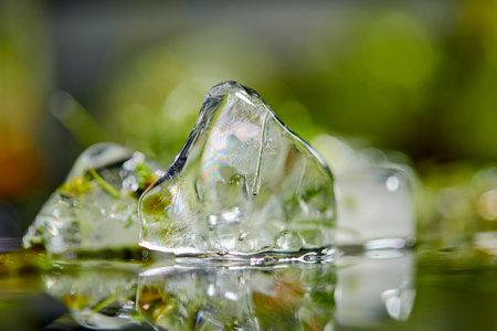ice cube on the waterの写真素材
