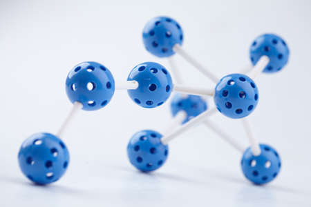 Molecular Structure on the white backgroundの写真素材
