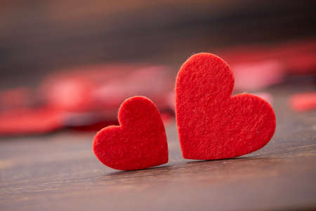 red heart, festive background for February 14, valentine's dayの写真素材