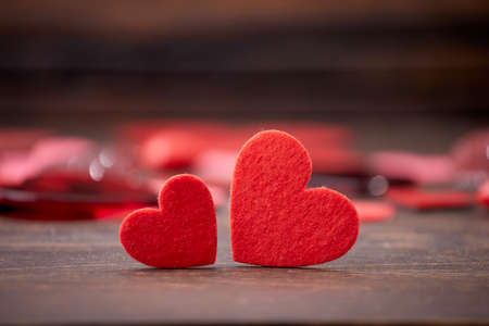 red heart, festive background for February 14, valentine's dayの写真素材