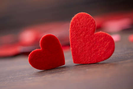 red heart, festive background for February 14, valentine's dayの写真素材
