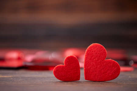 red heart, festive background for February 14, valentine's dayの写真素材