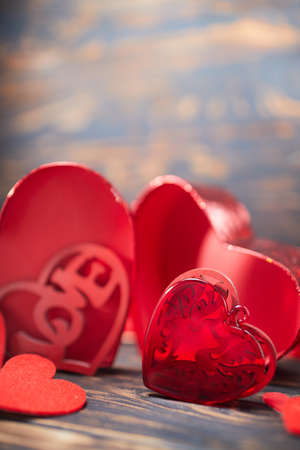 red heart, festive background for february 14, valentines dayの写真素材